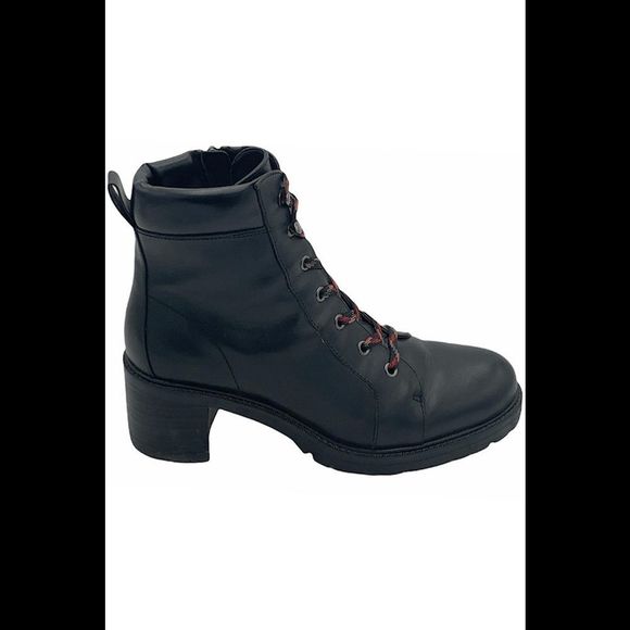 Vince Camuto Leather Lace-Up Ankle Boots Gaviana Black - Medium - Picture 1 of 5